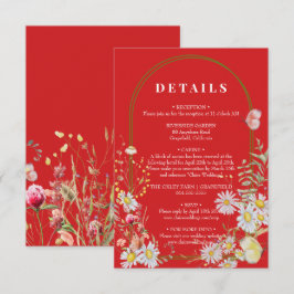 Frühjahrsommer Wildblume Fiery Red Enclosure Card Begleitkarte