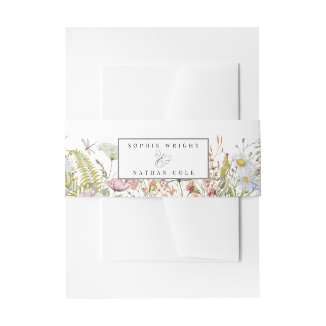 Frühjahrsommer-Wildblume | Hochzeit Einladungsbanderole (Vorderseite Beispiel)