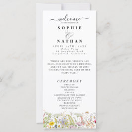 Frühjahrsommer-Wildblume | Hochzeitsprogramm