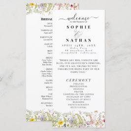 Frühjahrsommer-Wildblume | Hochzeitsprogramm