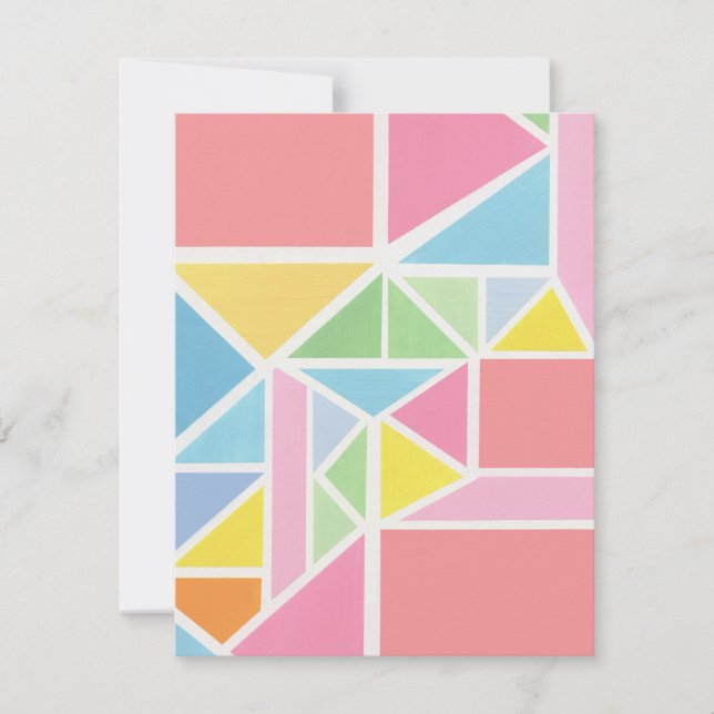 Frühjahrspasten Geometrische Printwerbung Mitteilungskarte (Vorderseite)
