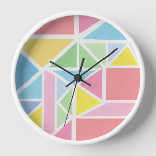 Frühjahrspasten Geometrische Printwerbung Uhr