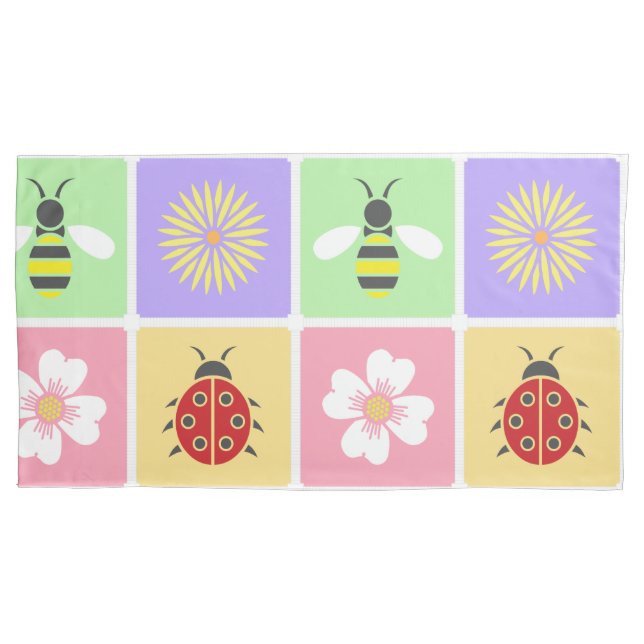 Frühjahrspatches Pillowcase Kissenbezug (Vorderseite)