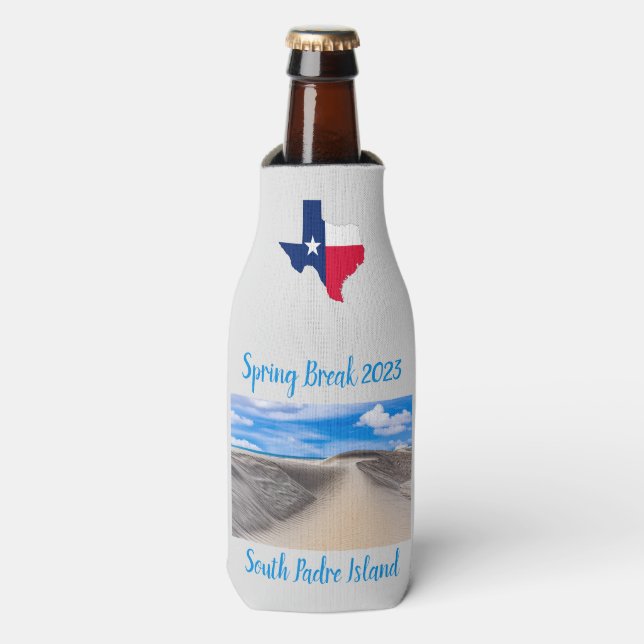 Frühjahrspause auf der South Padre Island Flaschenkühler (Flaschenvorderseite)