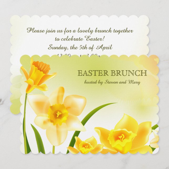 Frühjahrspodien Custom Oaster Brunch Einladung (Vorne/Hinten)