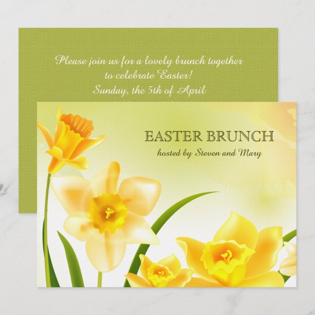 Frühjahrspodien Custom Oaster Brunch Einladung (Vorne/Hinten)