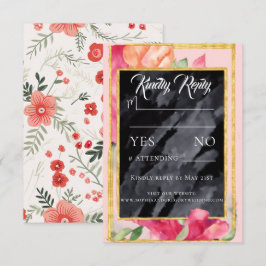 Frühjahrspopie Blackboard Wedding Response Card RSVP Karte