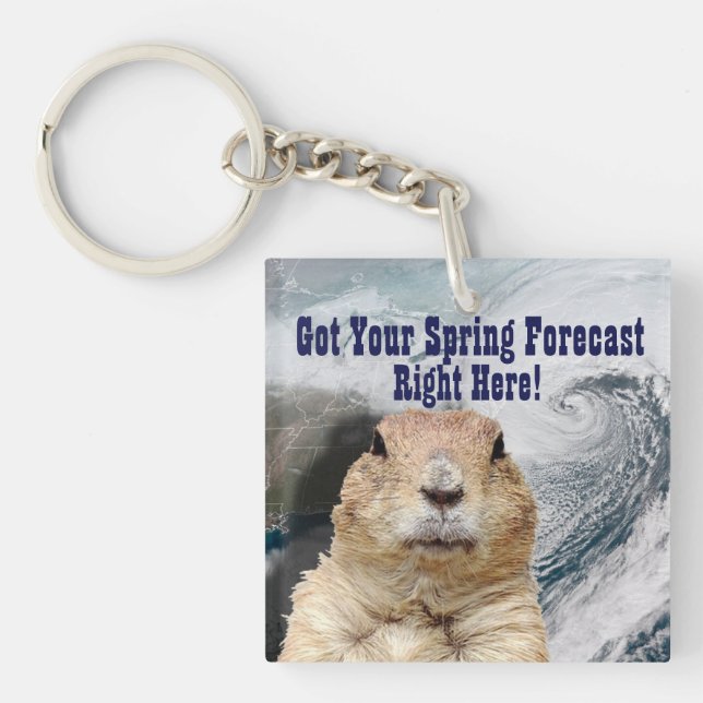 Frühjahrsprognose für die Groundhog Schlüsselanhänger (Vorderseite)