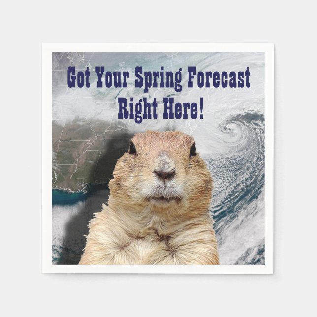 Frühjahrsprognose für die Groundhog Serviette (Vorderseite)