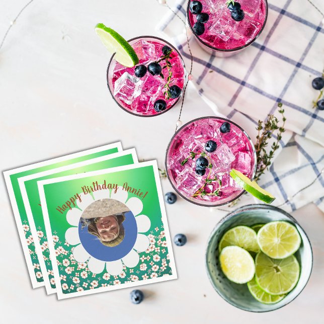 Frühjahrsrahmen für grünes Party Foto Serviette (Von Creator hochgeladen)