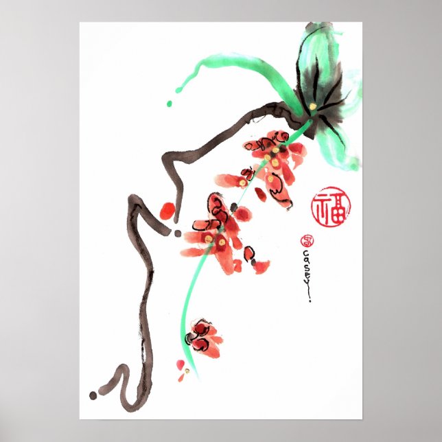 Frühjahrsrückgang der Blume Poster (Vorne)