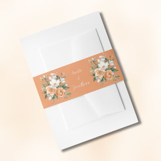 Frühjahrssaison Apricot Peach Floral Einladungsbanderole
