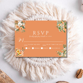 Frühjahrssaison Apricot Peach Floral RSVP Karte