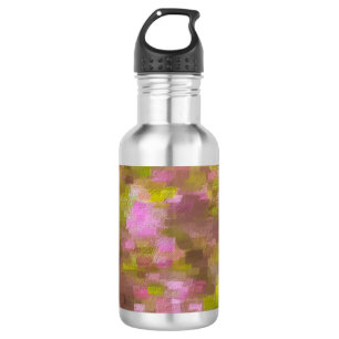 Frühjahrssaison Pinselstriche Abstraktes Edelstahl Edelstahlflasche