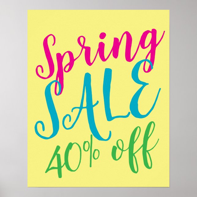 Frühjahrsverkauf, 40% Rabatt beim Verkauf, Einzelh Poster (Vorne)