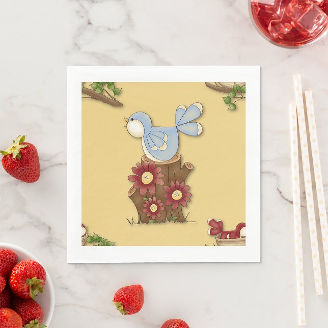 Frühjahrsvögel Serviette (Von Creator hochgeladen)