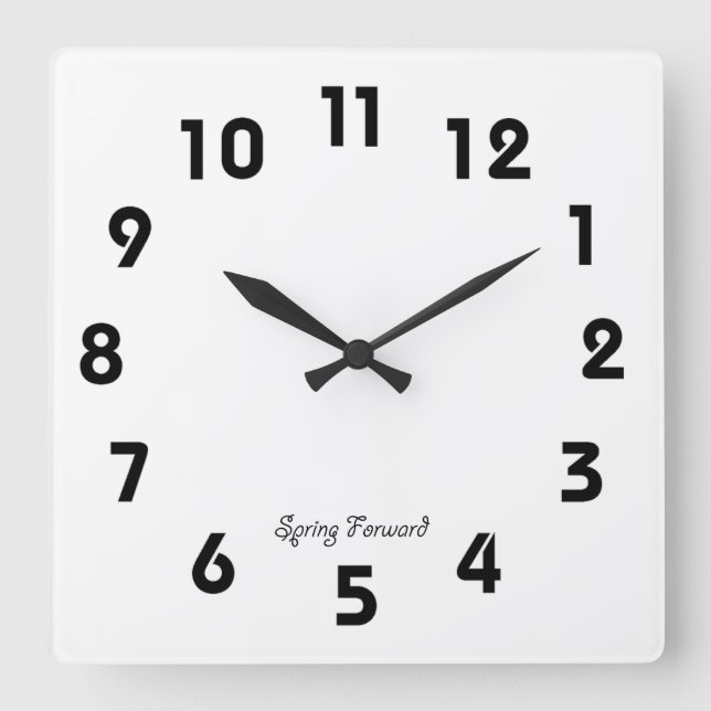 Frühjahrsvorwärtsuhr Quadratische Wanduhr (Vorderseite)