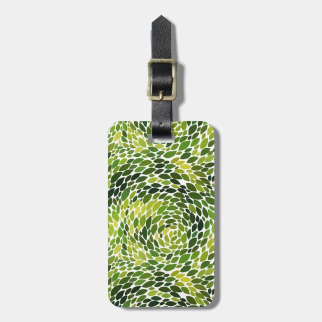 Frühjahrswald tanzt Grüne Blätter Wasserfarbe Gepäckanhänger (Vorderseite vertikal)