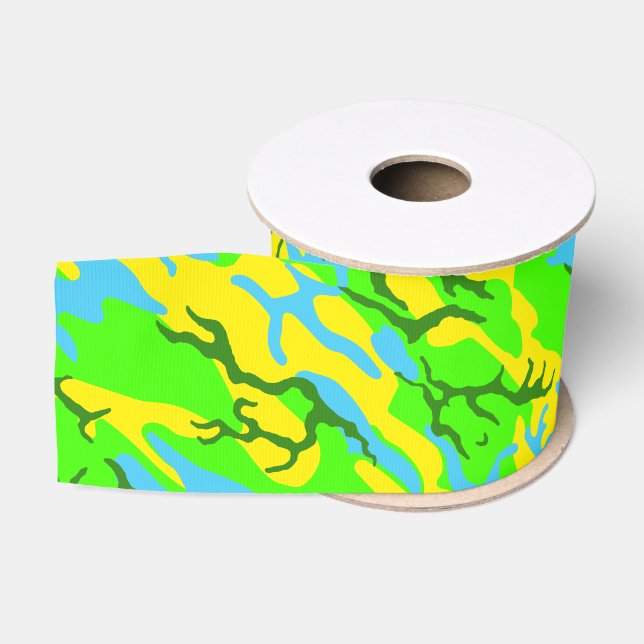 Frühjahrswiese-Camouflage Ripsband (Spule)