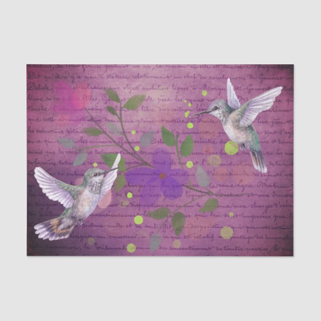 Frühjahrszeit Hummingbird-Entcoup Seidenpapier (Vorderseite)