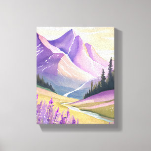Frühlavendel   Glacier National Park Aquarell Leinwanddruck