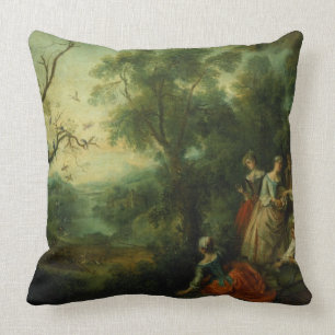 Frühling, 1738 (Öl auf Leinwand) Kissen