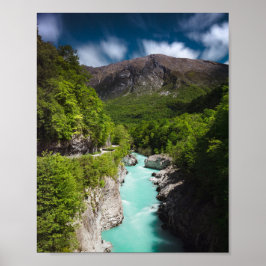Frühling am Fluss Soča von der Napoleon-Brücke Poster