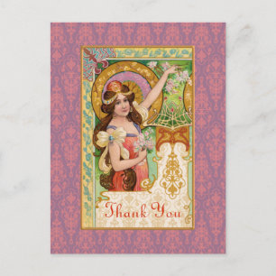 Frühling Art Nouveau Postkarte