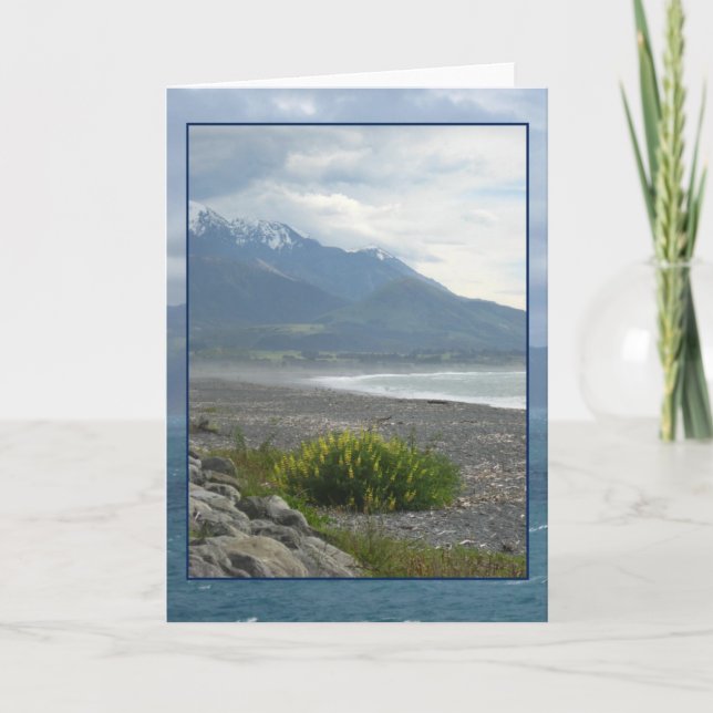 Frühling auf einer Kaikoura Strand-Gruß-Karte Karte (Vorderseite)