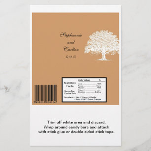 Frühling Baum Braun/Weiße Hochzeit Große Bar Hülle Flyer