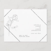 Frühling Bleistift Floral Save The Date Postkarte