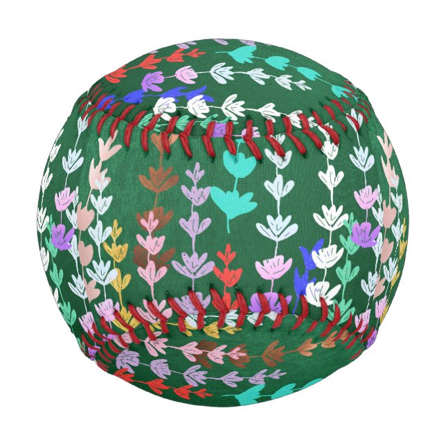 Frühling, blühend, modern, Muster, glücklich, farb Baseball (Vorderseite)