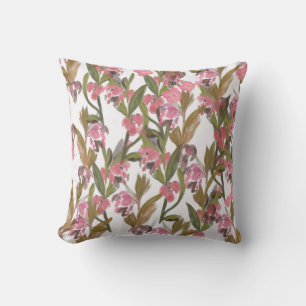 Frühling blüht Blumendesign in Rosa, Olivgrün  Kissen