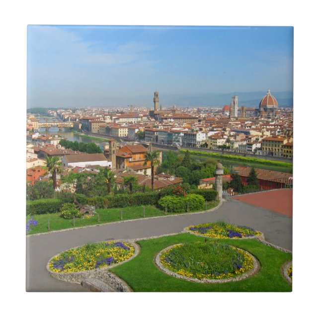 Frühling blüht in Florenz Fliese (Vorderseite)