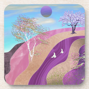 Frühling blüht Landschaft Getränkeuntersetzer