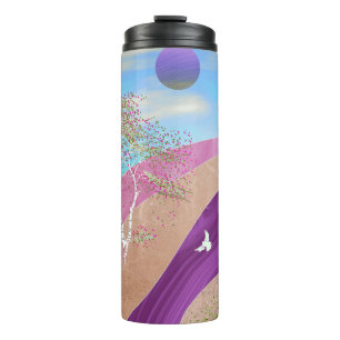 Frühling blüht Landschaft Thermosbecher