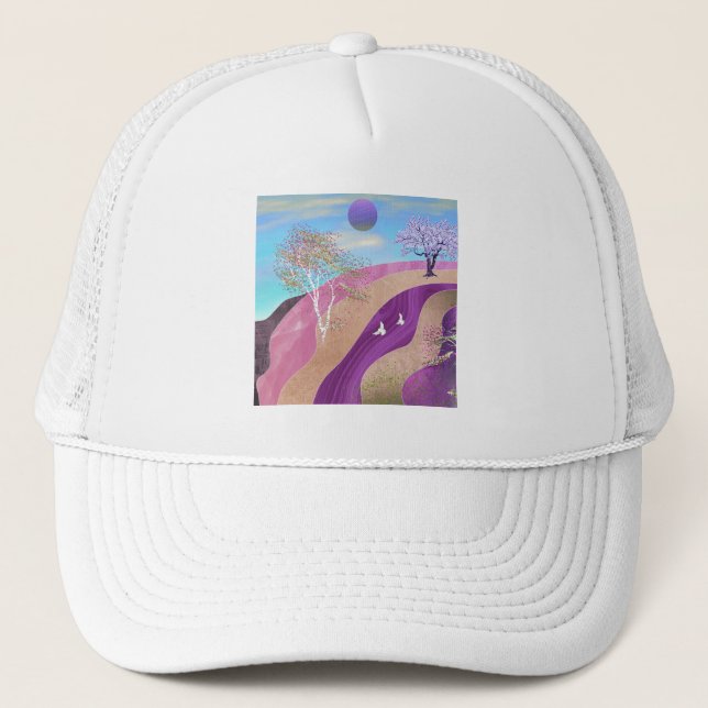 Frühling blüht Landschaft Truckerkappe (Vorderseite)