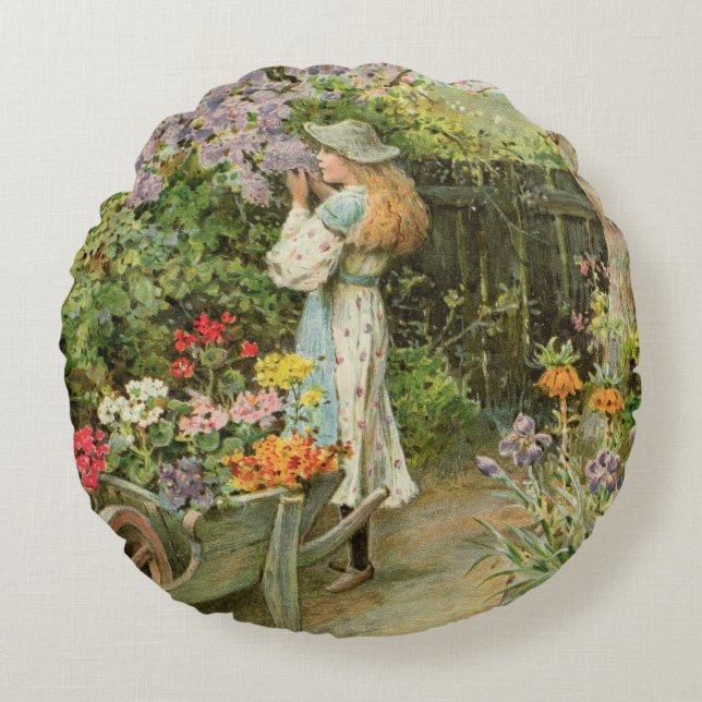 Frühling blüht, von den Birnen Annual, 1902 Rundes Kissen (Vorderseite)