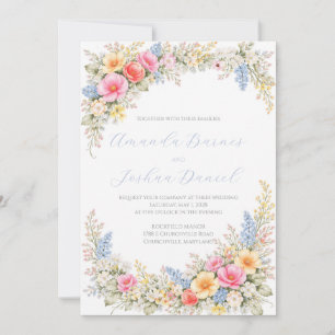 Frühling Blumen Hochzeitseinladung Einladung