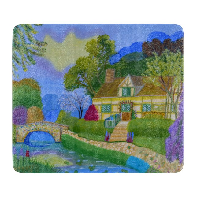 Frühling Cottage Schneidbrett  Schneidebrett (Vorderseite)