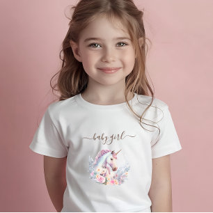 Frühling Einhorn Aquarell Baby T-shirt