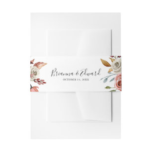 Frühling Elegante Blumenhochzeit Einladung Einladungsbanderole