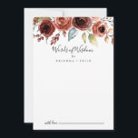 Frühling Elegante blutige Hochzeiten Worte der Wei Hinweiskarte<br><div class="desc">Dieses Frühjahr elegante blumengeschmückte Wörter der Weisheitsratenkarte ist perfekt für eine einfache Hochzeit. Die Einrichtung besteht aus rosa, rot, blau und bordeauxfarbenen Blume, die mit grünem Blattwerk verziert sind. Diese Karten sind ideal für Hochzeiten, Brautparty, Babydusche, Graduiertenfest u.v.m. Personalisieren Sie die Karten mit den Namen der Braut und Bräutigam, den...</div>