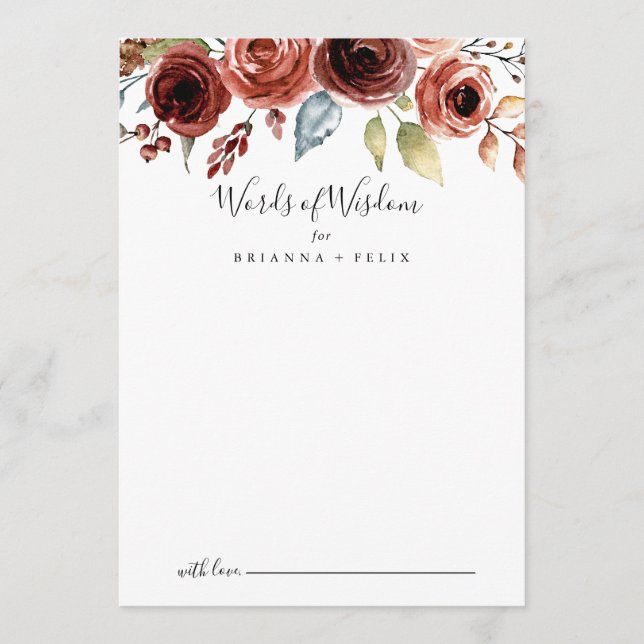 Frühling Elegante blutige Hochzeiten Worte der Wei Hinweiskarte (Vorderseite)