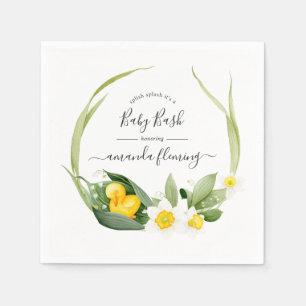 Frühling Entlein Plantschen Baby Shower Serviette
