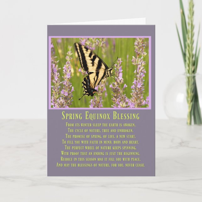 Frühling Equinox Segen Schmetterling Ostara Karte (Vorderseite)