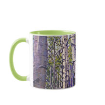 Frühling Eschenbaum-Waldland Purpur Grün Kaffee