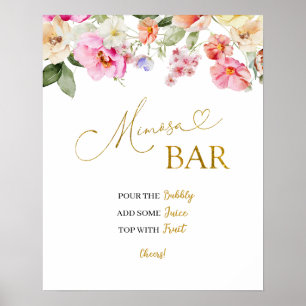 Frühling Farbige Blumen-Mimosa-Plakat Poster