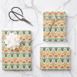 Frühling Floral Art Nouveau Geschenkpapier Set