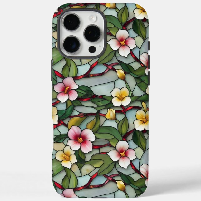 Frühling Florals Rosa und Gelb iPhone 16 Pro Max Hülle (Rückseite)